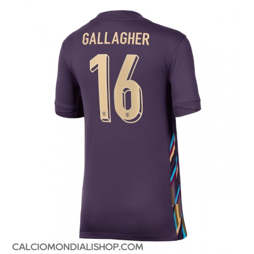 Maglie da calcio Inghilterra Conor Gallagher #16 Seconda Maglia Femminile Europei 2024 Manica Corta